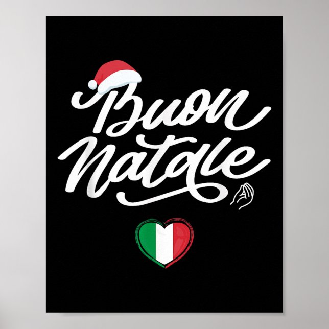 Affiche Buon Natale Italienne Famille Noël, Italie Fierté (Devant)