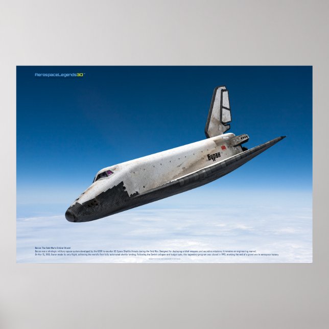 Affiche Buran Soviet Shuttle Atmospheric Reentry (Devant)