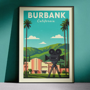 Affiche Burbank Californie vintage