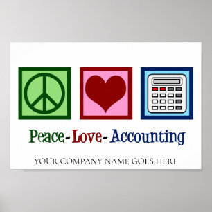 Affiche Bureau de comptabilité Peace Love