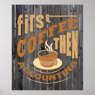 Affiche bureau de la comptabilité café mot art