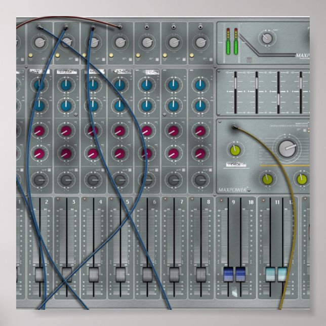 Affiche Bureau de mixage de musique (Devant)