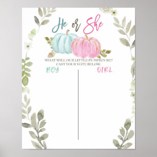 Affiche Bureau de vote du citrouille Greenery