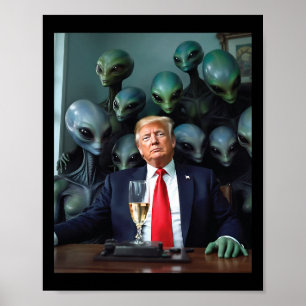Affiche Bureau des extraterrestres de Trump Photo Uap Ufo
