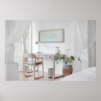 AFFICHE BUREAU VIDE PRÈS DU RIDEAU