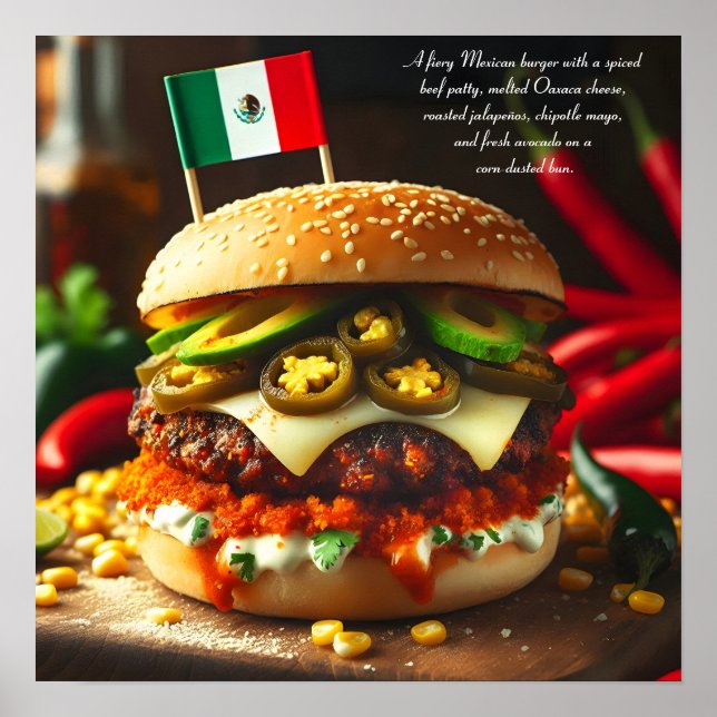 Affiche Burger à vague de chaleur Oaxaca (Devant)