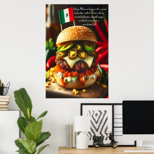 Affiche Burger à vague de chaleur Oaxaca 24x36