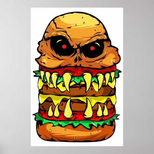 Affiche Burger au fromage effrayant (Devant)