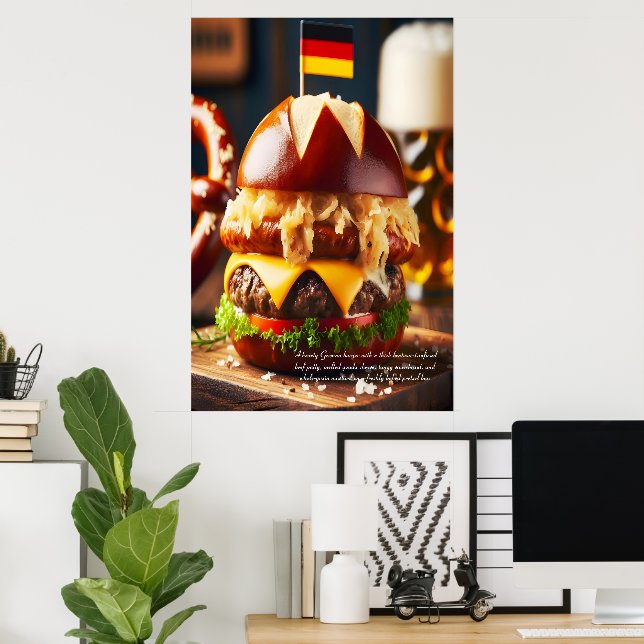 Affiche Burger bavarois brat Bliss 24x36 (Bureau à domicile)