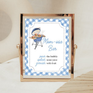 Affiche Burger bleu Baby shower barbecue Maman Osa Bar