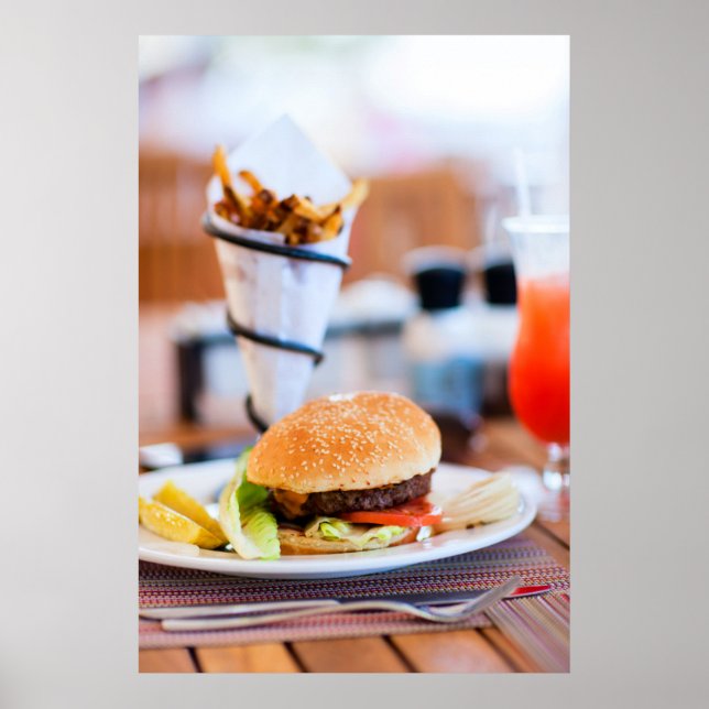 Affiche Burger et frites (Devant)