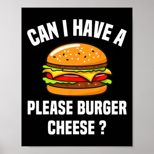 Affiche Burger Fromage Hamburger Fromage Bbq Funny Sa (Devant)