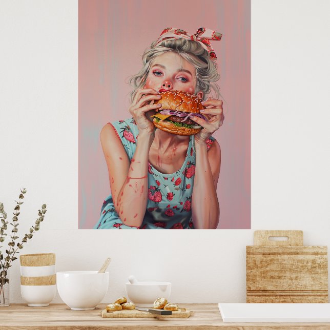 Affiche Burger Girl (Cuisine)