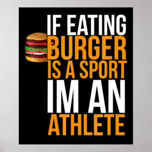 Affiche Burger Hamburger BBQ Humour Funny Pun Cadeau