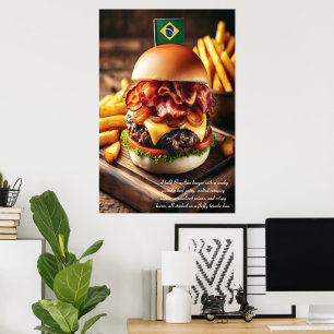 Affiche Burger Picanha brésilien 24x36