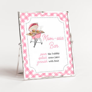 Affiche Burger rose Baby shower barbecue Maman Osa Bar