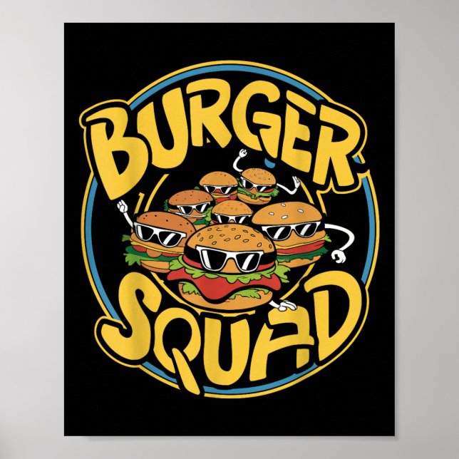 Affiche Burger Squad Funny Cheeseburger Lover Food Hamburg (Devant)