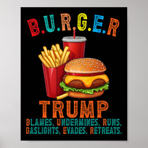 Affiche Burger Trump Blâme sape court-circuite Gazéifie Es