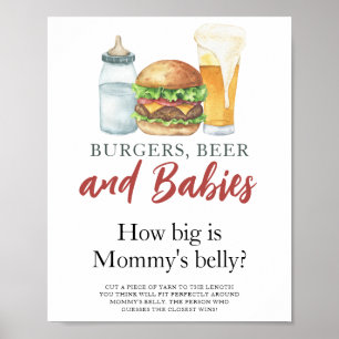 Affiche Burgers et bébés Quelle taille a le ventre de mama