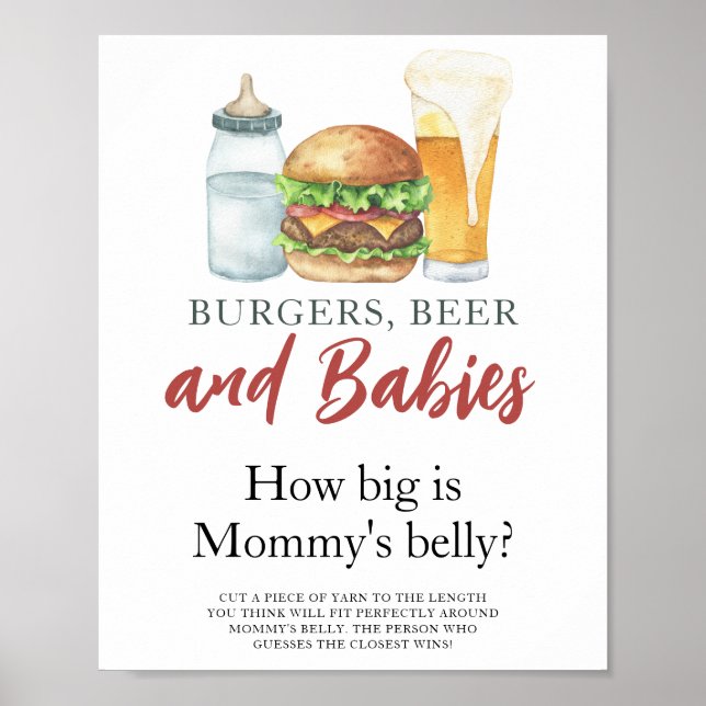 Affiche Burgers et bébés Quelle taille a le ventre de mama (Devant)