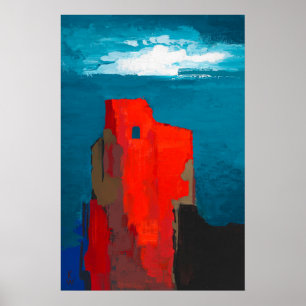 Affiche Burgruine (Les ruines du château) Art abstrait vib
