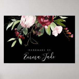 AFFICHE BURGUNDY BURGUNDA PROTÉA FLORAL BUSINESS