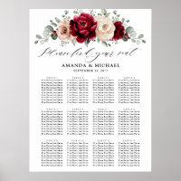 Burgundy Champagne Ivory Mauve Rose Seating chart