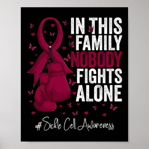 Affiche Burgundy Ribbon Survivor Fighter Sickle Cell Aware