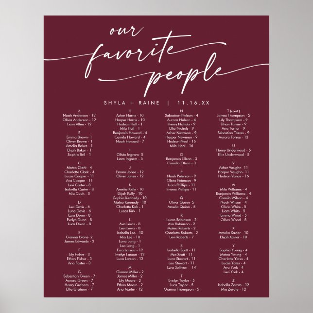 Affiche Burgundy Rouge Chic Bohème Graphique de Table à Im (Devant)