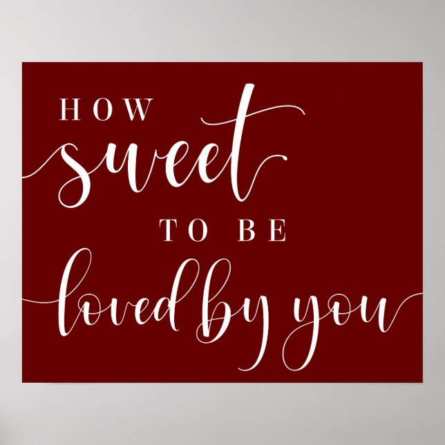 Affiche Burgundy Script Comme il est doux Dessert Mariage (Devant)