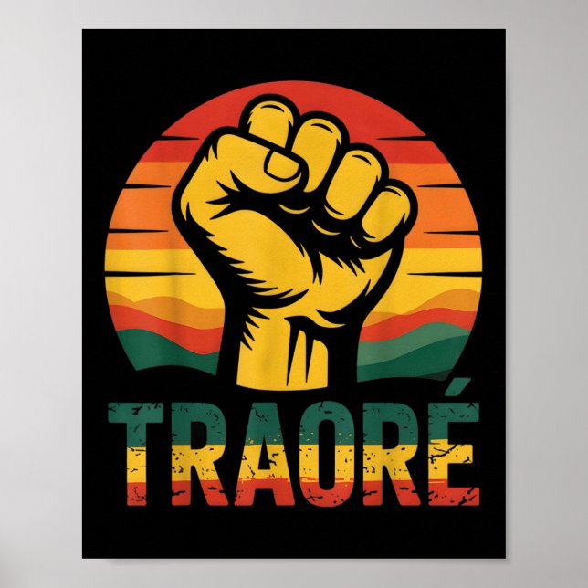 Affiche Burkina Faso-ibrahim Traoré _ Thomas Sankara T-shi (Devant)