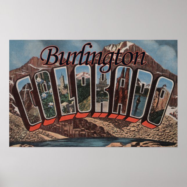 Affiche Burlington, Colorado - Scènes de grandes lettres (Devant)