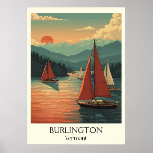 Affiche Burlington Vermont Lac Champlain