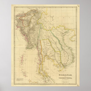 Affiche Burmah, Siam, Chine de Cochin