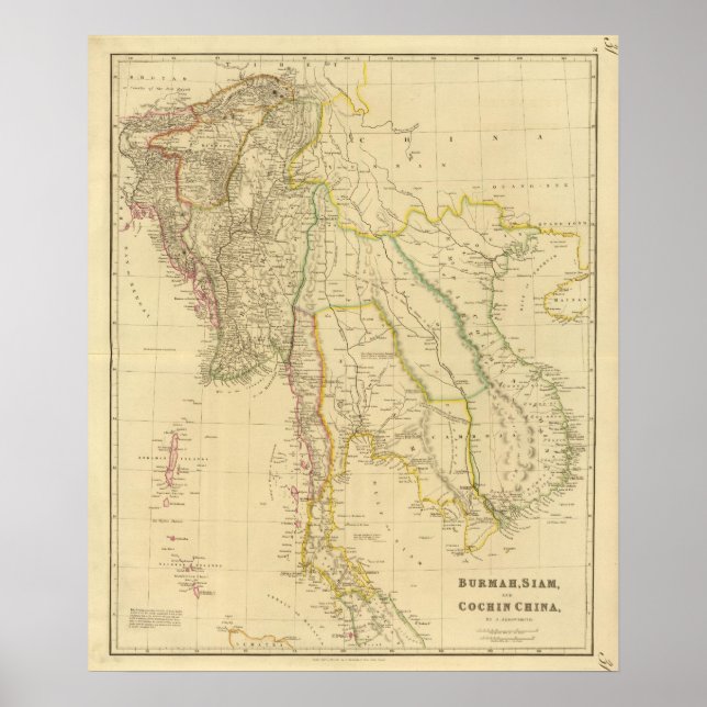 Affiche Burmah, Siam, Chine de Cochin (Devant)