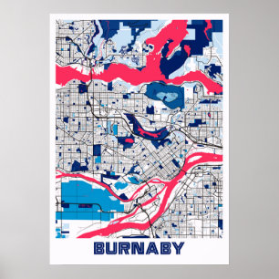 Affiche Burnaby - Canada MilkTea City Carte
