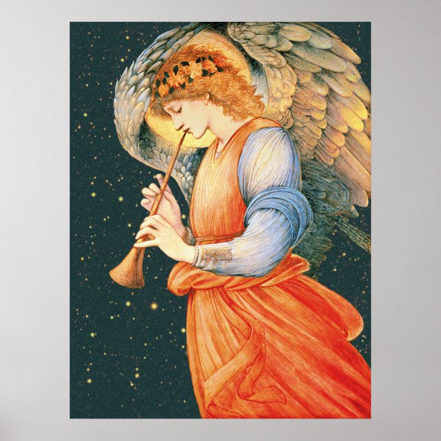 Affiche Burne-Jones Angel jouant flageolet CC1135 Plus gra (Devant)
