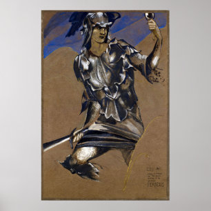 Affiche Burne-Jones - Étude De Persée En Armor