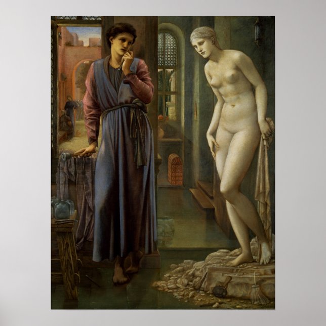 Affiche Burne-Jones - Pygmalion, se défend de la main (Devant)