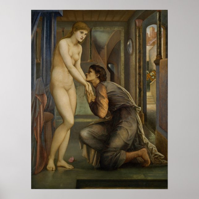 Affiche Burne-Jones - Pygmalion, Soul Atteint (Devant)