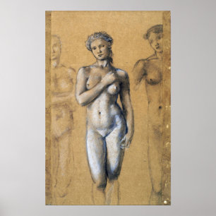 Affiche Burne-Jones - Trois études féminines