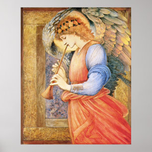 Affiche Burne-Jones un ange jouant le flageolet 1878 plus