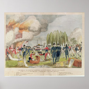 Affiche Burning d'amiral Cockburn et pillage