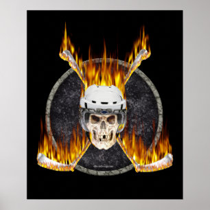 Affiche Burning Hockey Sticks