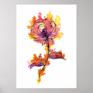Affiche Burning Rose Tattoo