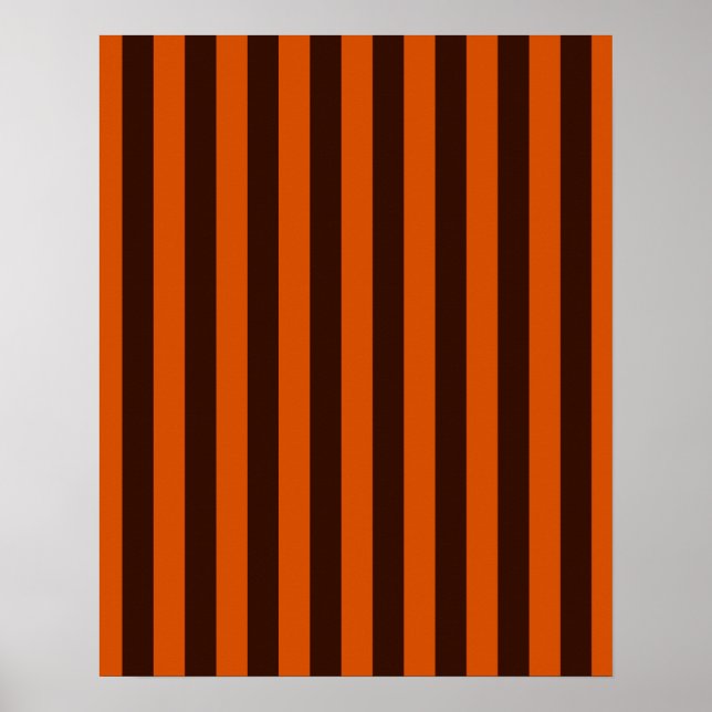 Affiche Burnt Orange Stripes Retro Style Personnaliser Cec (Devant)