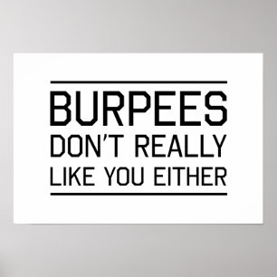 Affiche Burpees ne vous aiment pas vraiment non plus