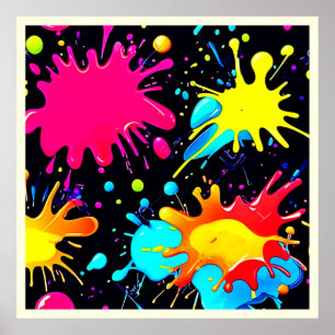 Affiche Burst d'art vibrant à éclaboussures de peinture
