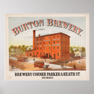 Affiche Burton Brewery Boston Massachusetts Advertisement