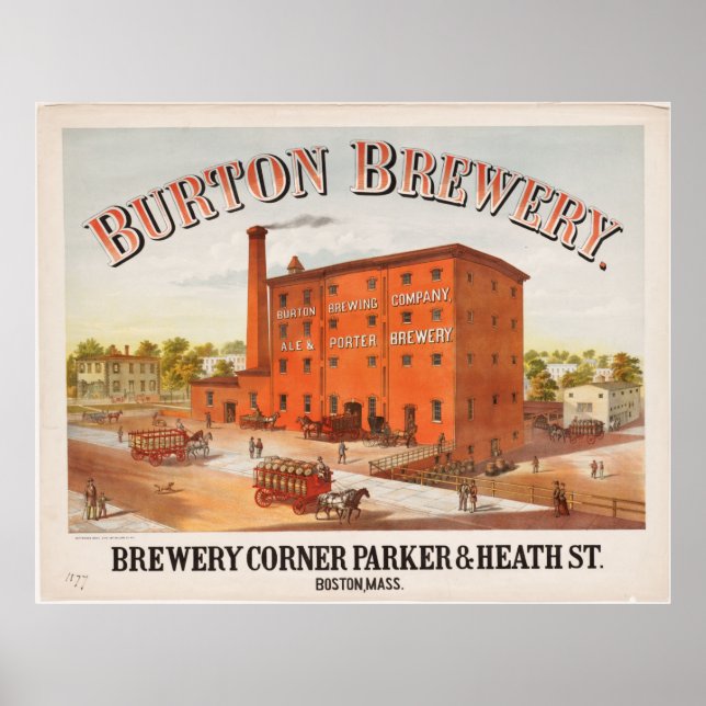 Affiche Burton Brewery Boston Massachusetts Advertisement (Devant)
